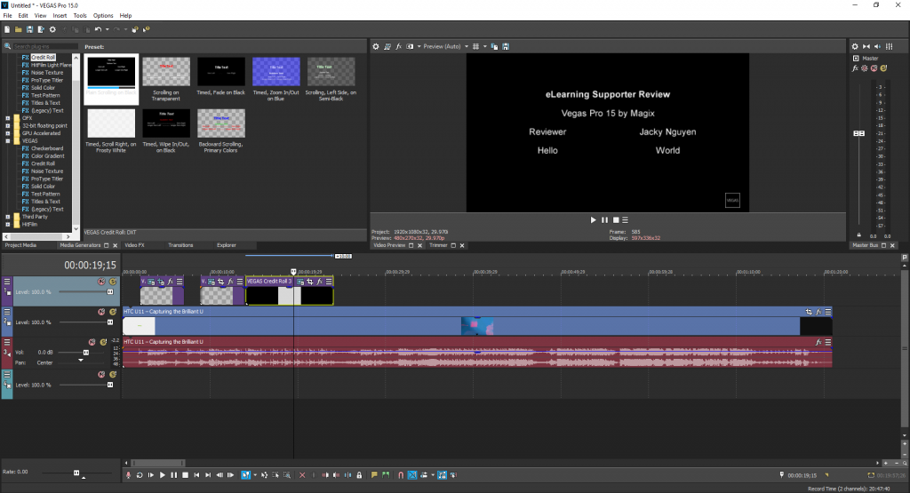 VEGAS Pro 15: One of the most professional video editing software that works on any computer!