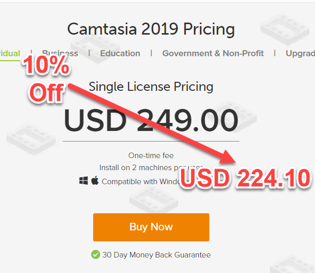 camtasia discount code 2021