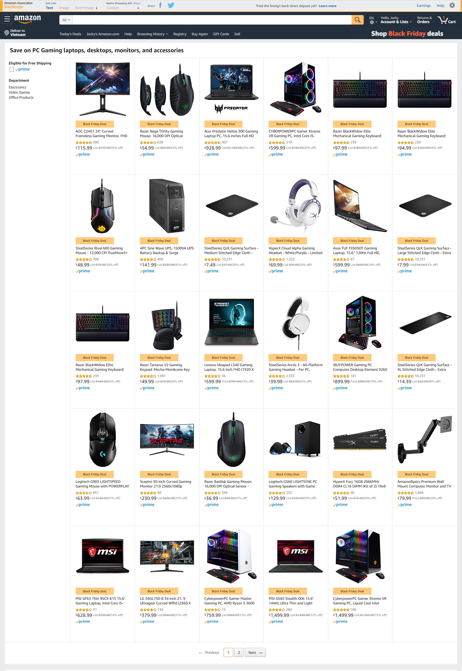 Amazon Black Friday Deals On PC gaming laptops Jacky's Deals