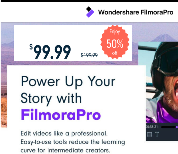50% Off FilmoraPro Discount